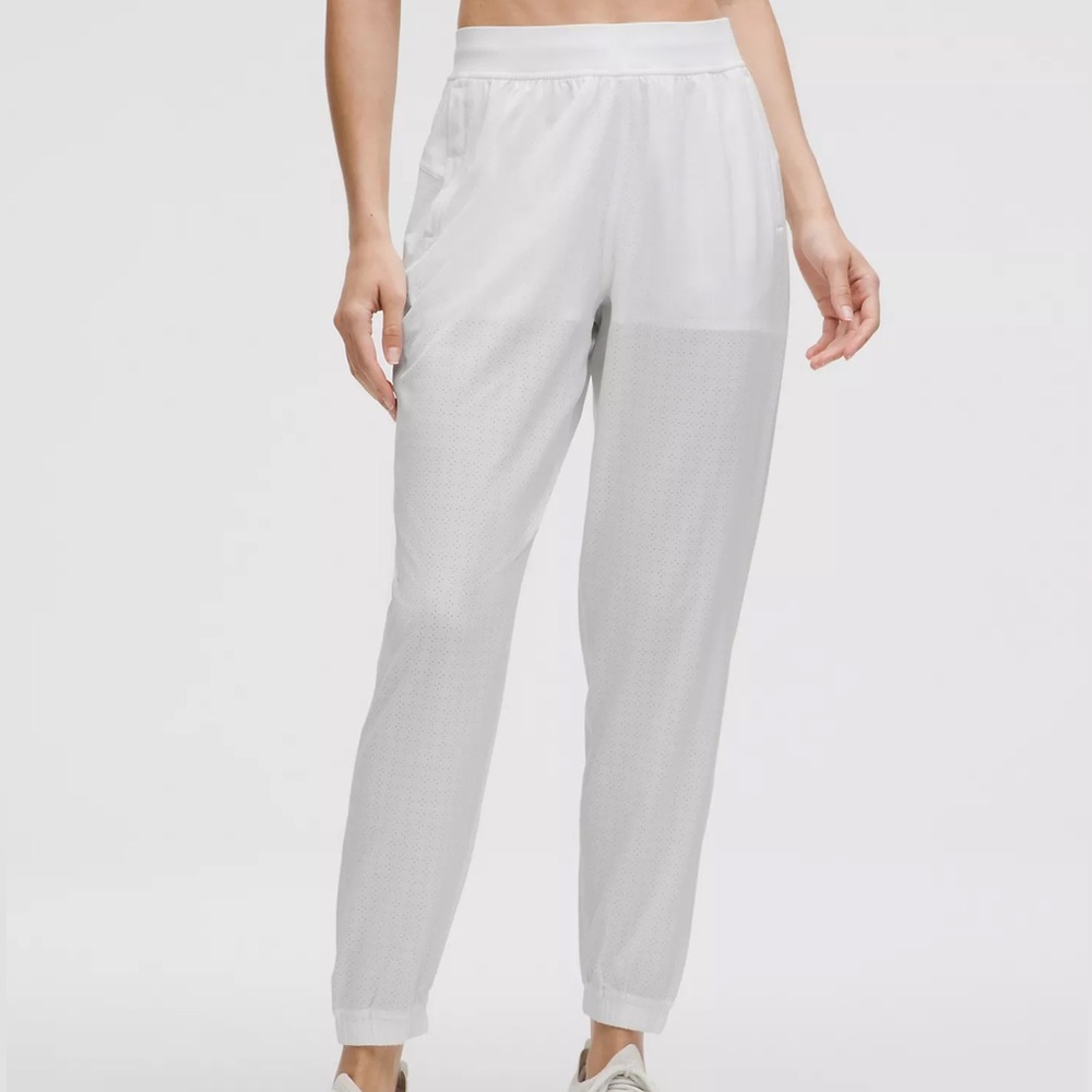 Lululemon Adapted State Perforated Joggers in White NWT